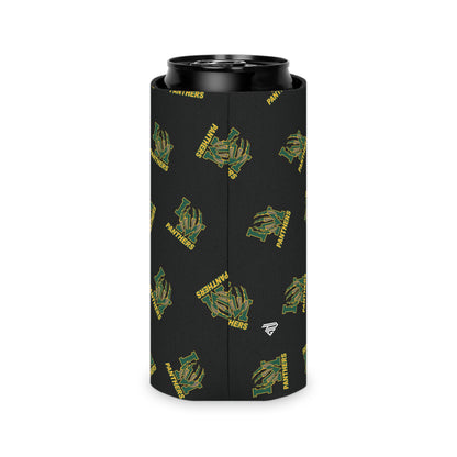 Panthers Logo Can Cooler — Black Team Pattern Beverage Koozie (Game Day for Parents)