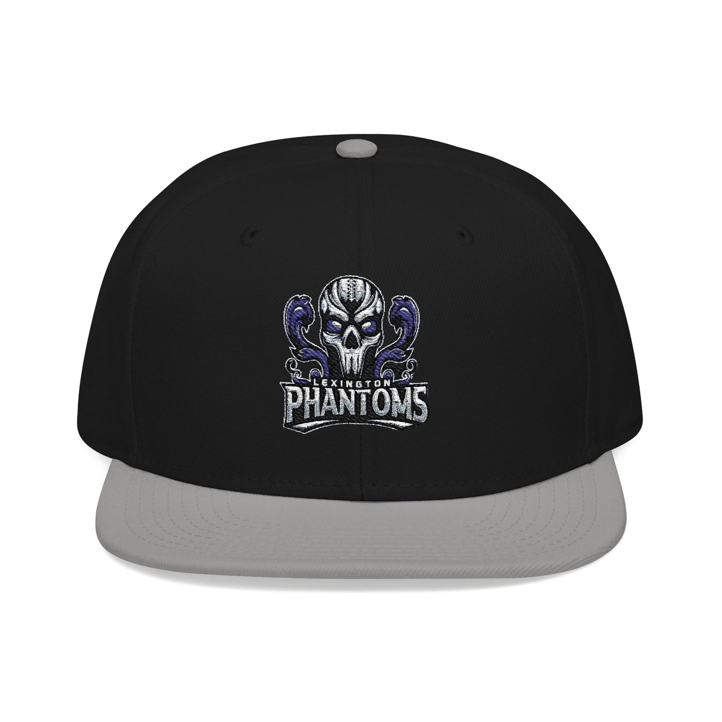 Embroidered Flat Bill Crown Snapback Hat