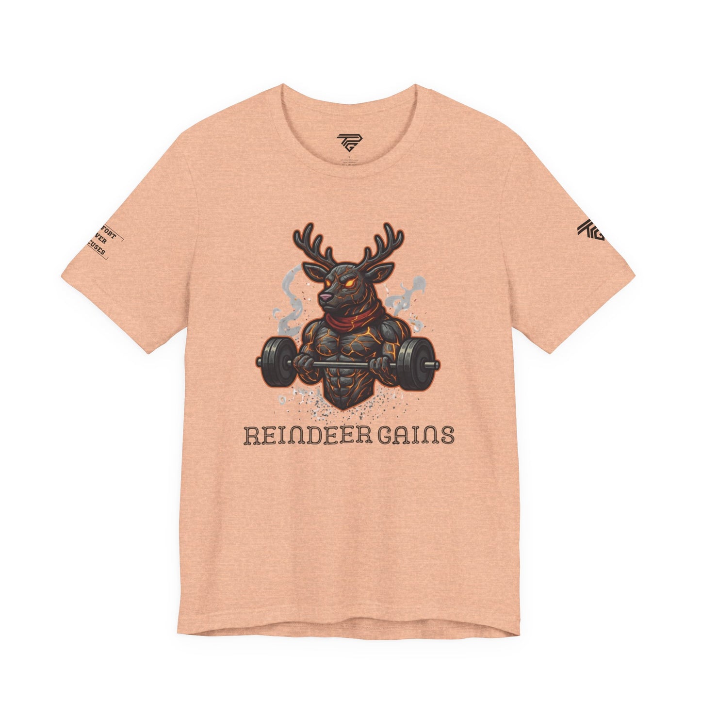 Reindeer Gains Gym T‑Shirt — Funny Christmas Workout Tee
