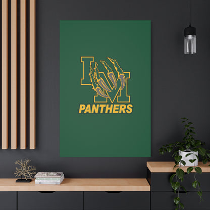 Panthers Logo Matte Stretched Canvas — Green & Gold Game Day Wall Art