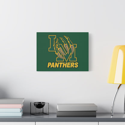 Panthers Logo Matte Stretched Canvas — Green & Gold Game Day Wall Art