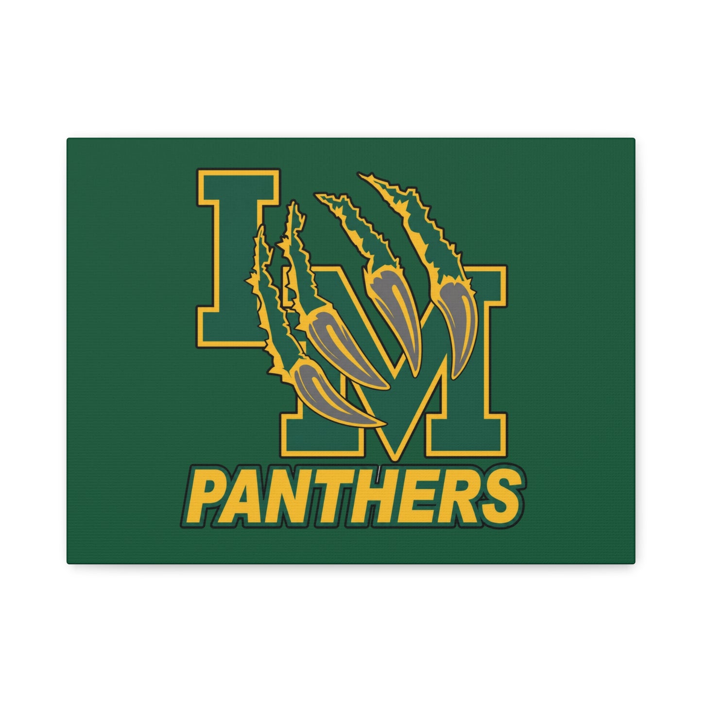 Panthers Logo Matte Stretched Canvas — Green & Gold Game Day Wall Art
