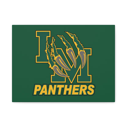 Panthers Logo Matte Stretched Canvas — Green & Gold Game Day Wall Art