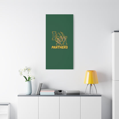 Panthers Logo Matte Stretched Canvas — Green & Gold Game Day Wall Art