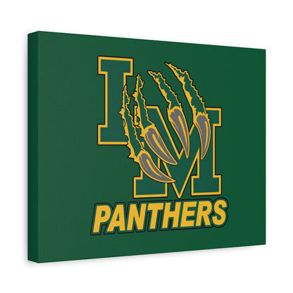 Panthers Logo Matte Stretched Canvas — Green & Gold Game Day Wall Art