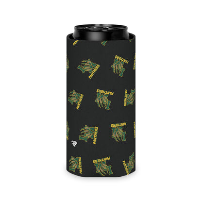 Panthers Logo Can Cooler — Black Team Pattern Beverage Koozie (Game Day for Parents)