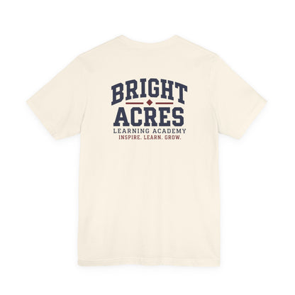 Bright Acres Collegiate Adult Tee — Natural, back