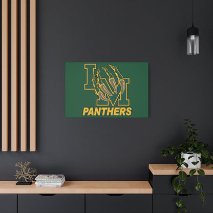 Panthers Logo Matte Stretched Canvas — Green & Gold Game Day Wall Art