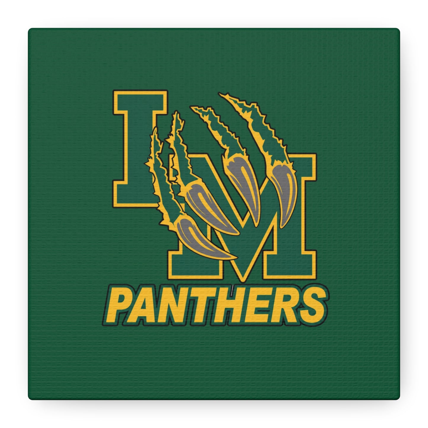 Panthers Logo Matte Stretched Canvas — Green & Gold Game Day Wall Art
