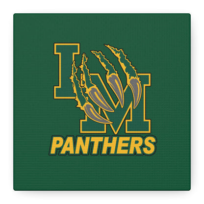 Panthers Logo Matte Stretched Canvas — Green & Gold Game Day Wall Art