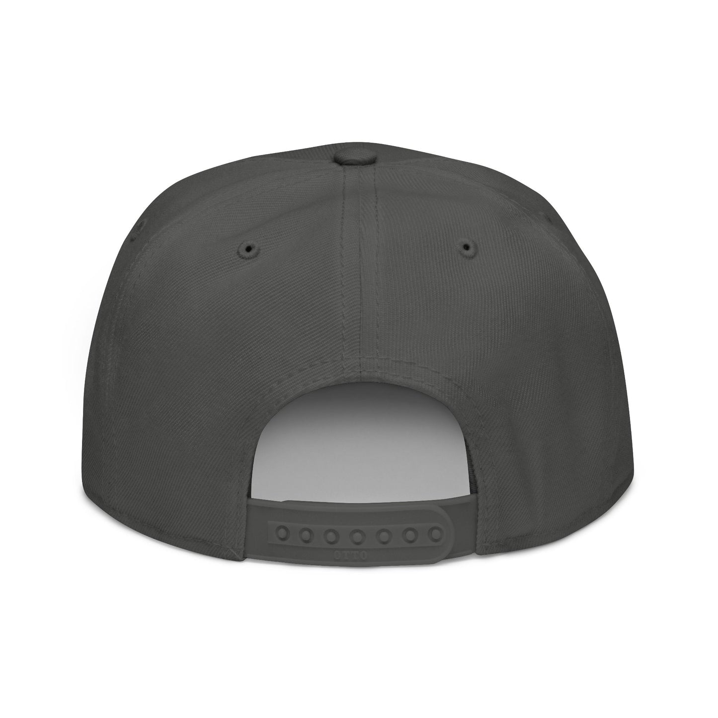 Embroidered Flat Bill Crown Snapback Hat