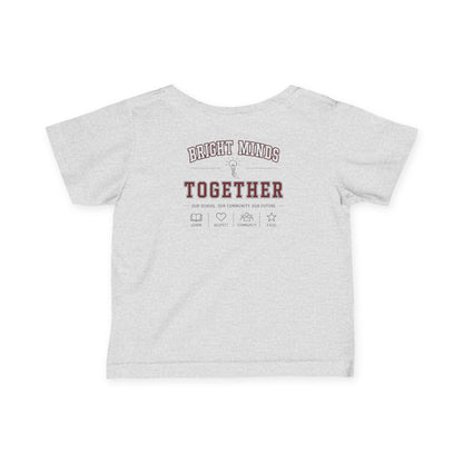 Bright Acres Bright Minds Together Infant Tee — Heather, back