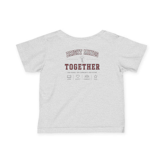 Bright Acres Bright Minds Together Infant Tee — Heather, back
