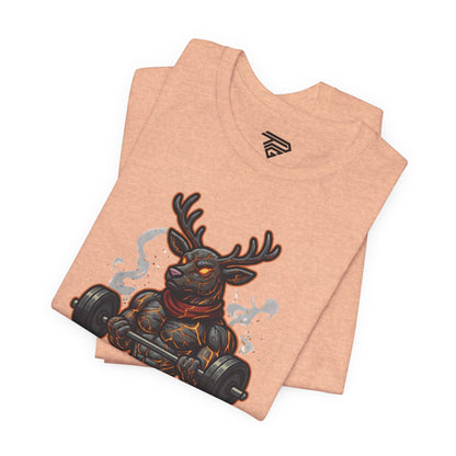 Reindeer Gains Gym T‑Shirt — Funny Christmas Workout Tee