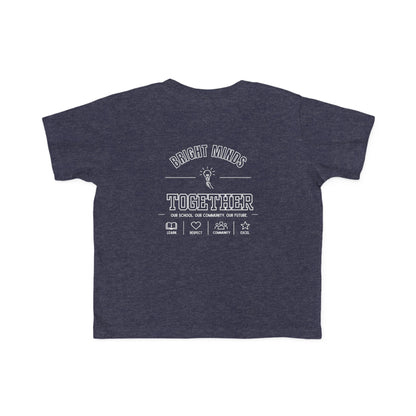 Bright Acres Bright Minds Together Toddler Tee — Vintage Navy, back