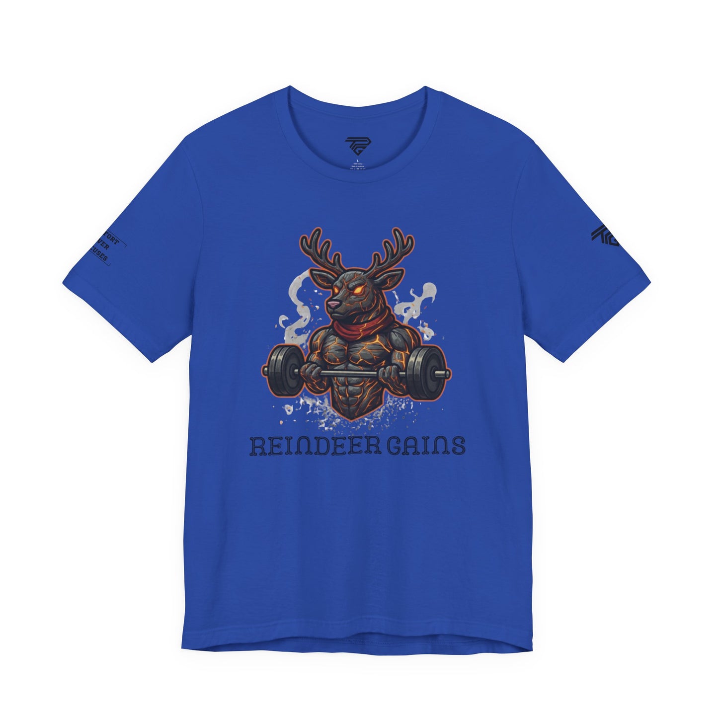 Reindeer Gains Gym T‑Shirt — Funny Christmas Workout Tee