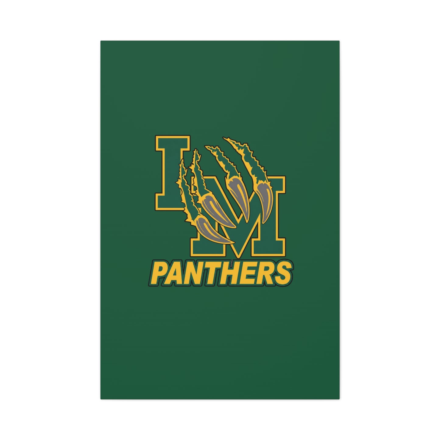 Panthers Logo Matte Stretched Canvas — Green & Gold Game Day Wall Art