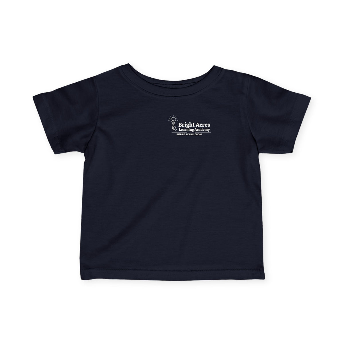 Bright Acres Bright Minds Together Infant Tee — Navy, front