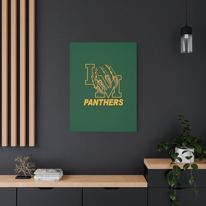 Panthers Logo Matte Stretched Canvas — Green & Gold Game Day Wall Art