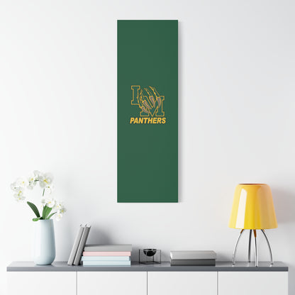 Panthers Logo Matte Stretched Canvas — Green & Gold Game Day Wall Art