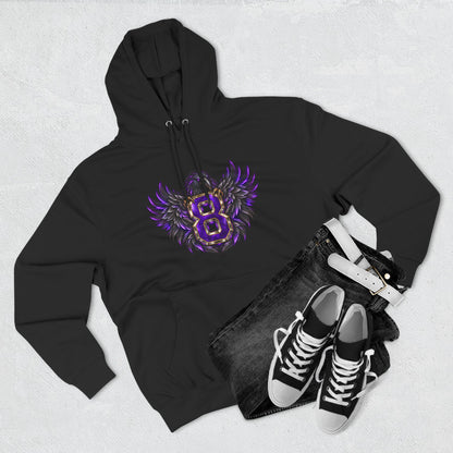 Purple Winged Number 8 Fleece Hoodie