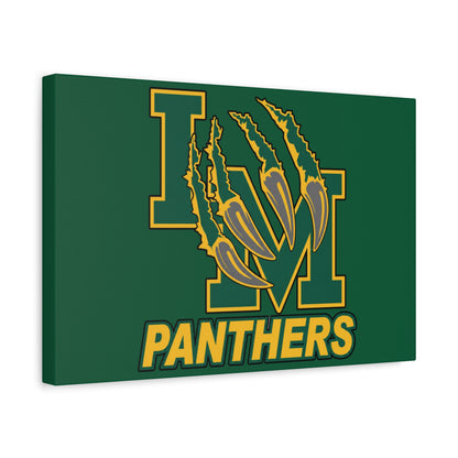 Panthers Logo Matte Stretched Canvas — Green & Gold Game Day Wall Art