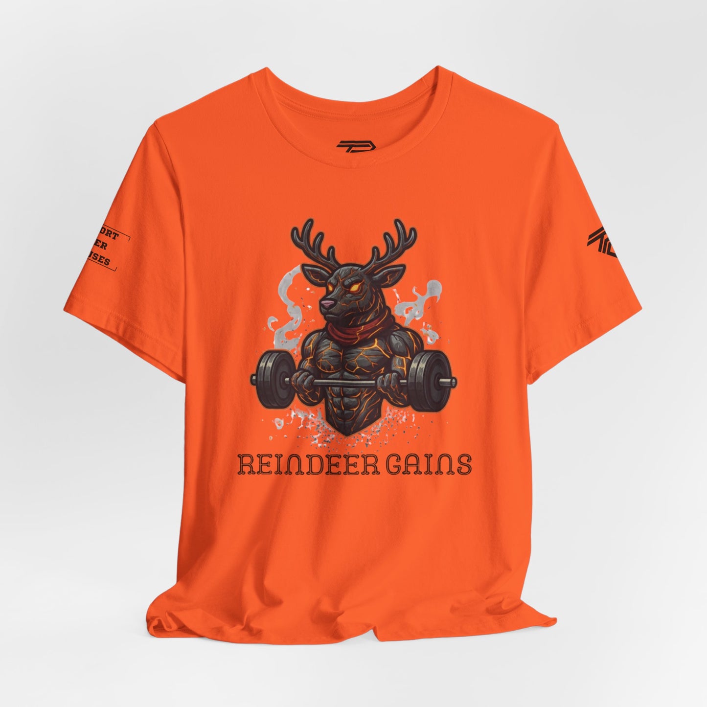 Reindeer Gains Gym T‑Shirt — Funny Christmas Workout Tee