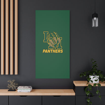 Panthers Logo Matte Stretched Canvas — Green & Gold Game Day Wall Art