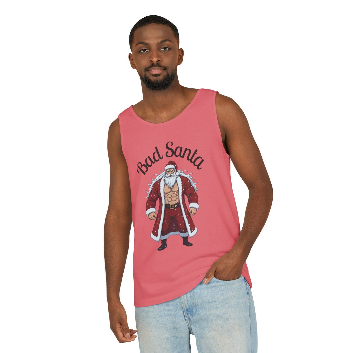 Bad Santa Workout Tank Top — Funny Christmas Gym Tank for Holiday Fitness