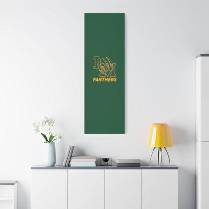 Panthers Logo Matte Stretched Canvas — Green & Gold Game Day Wall Art