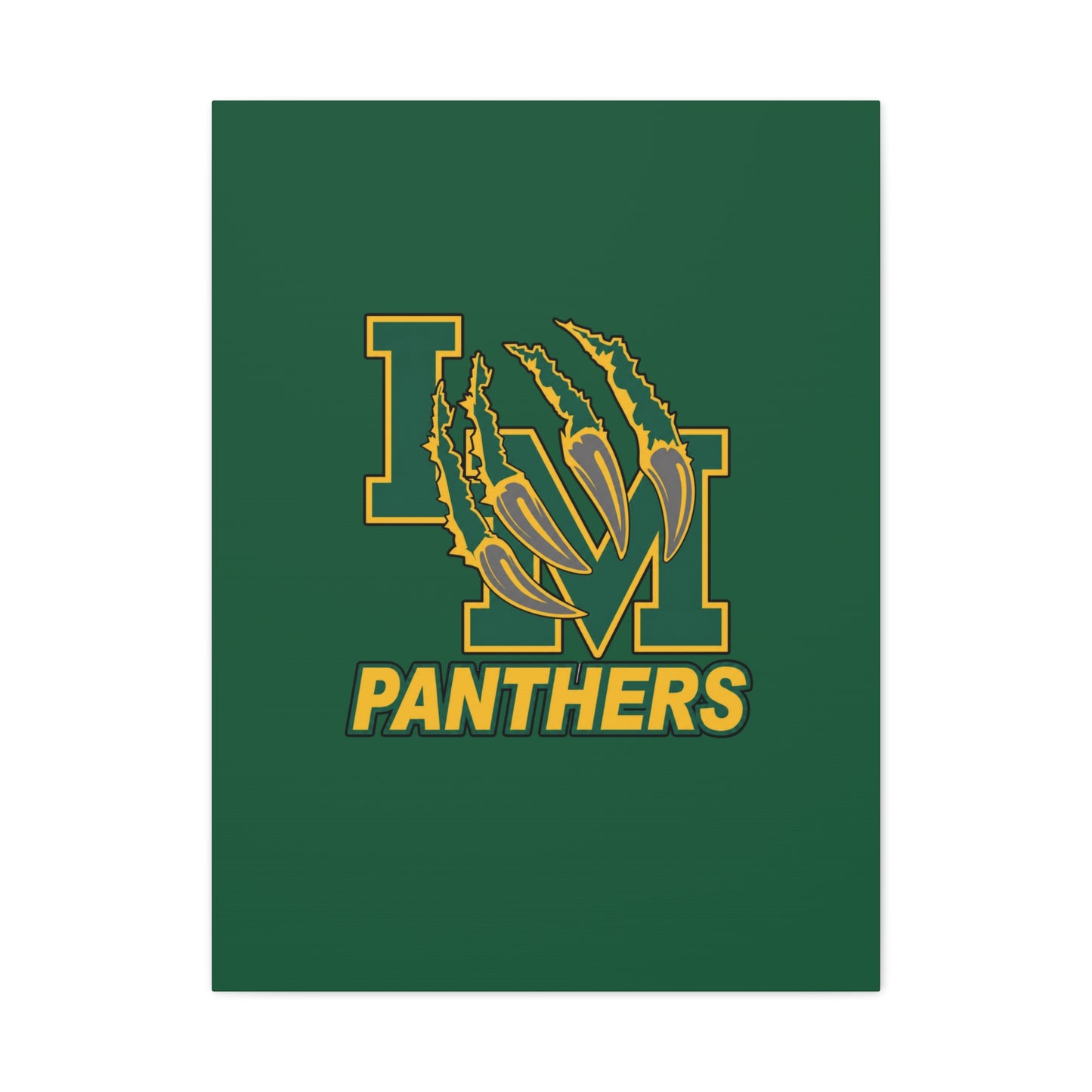 Panthers Logo Matte Stretched Canvas — Green & Gold Game Day Wall Art