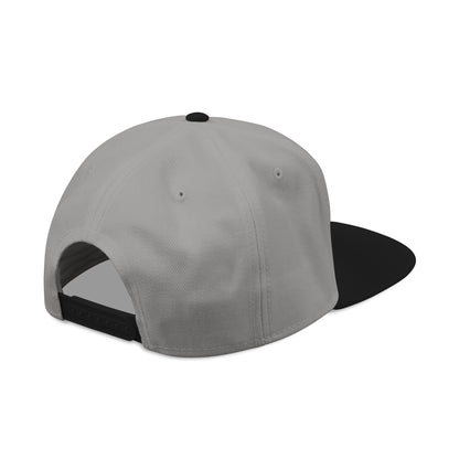 Embroidered Flat Bill Crown Snapback Hat