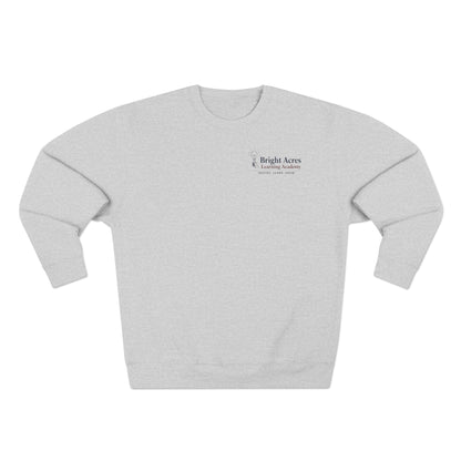 Bright Acres Bright Minds Together Fleece Adult Crewneck — Heather Grey, front