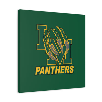 Panthers Logo Matte Stretched Canvas — Green & Gold Game Day Wall Art