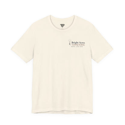 Bright Acres Collegiate Adult Tee — Natural, front