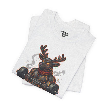 Reindeer Gains Gym T‑Shirt — Funny Christmas Workout Tee