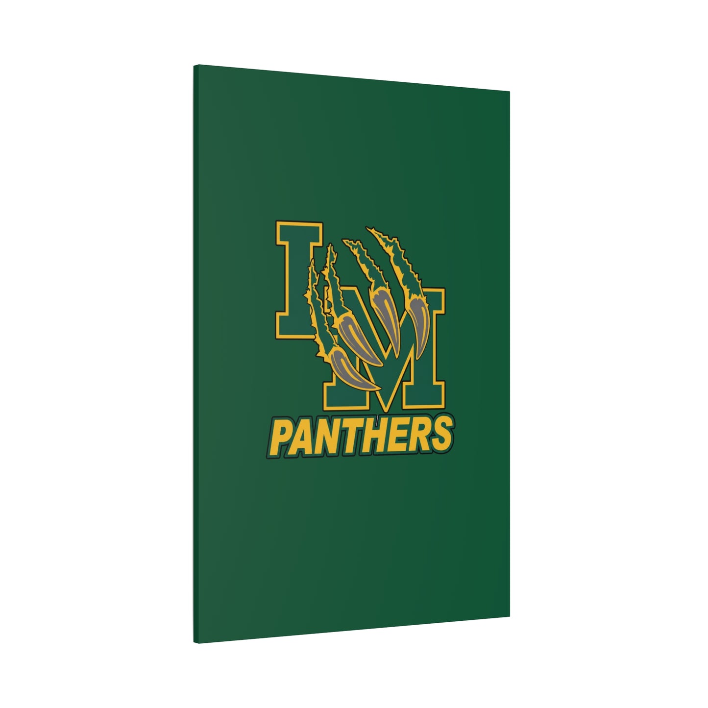 Panthers Logo Matte Stretched Canvas — Green & Gold Game Day Wall Art