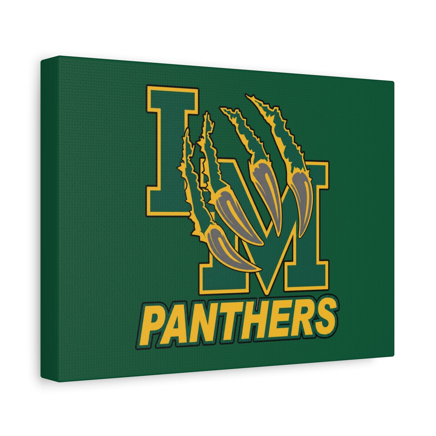 Panthers Logo Matte Stretched Canvas — Green & Gold Game Day Wall Art