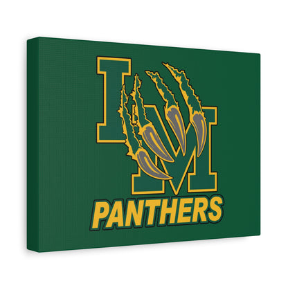 Panthers Logo Matte Stretched Canvas — Green & Gold Game Day Wall Art