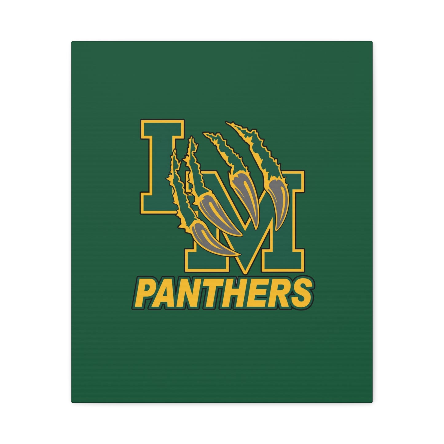 Panthers Logo Matte Stretched Canvas — Green & Gold Game Day Wall Art