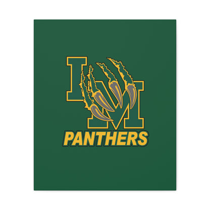 Panthers Logo Matte Stretched Canvas — Green & Gold Game Day Wall Art