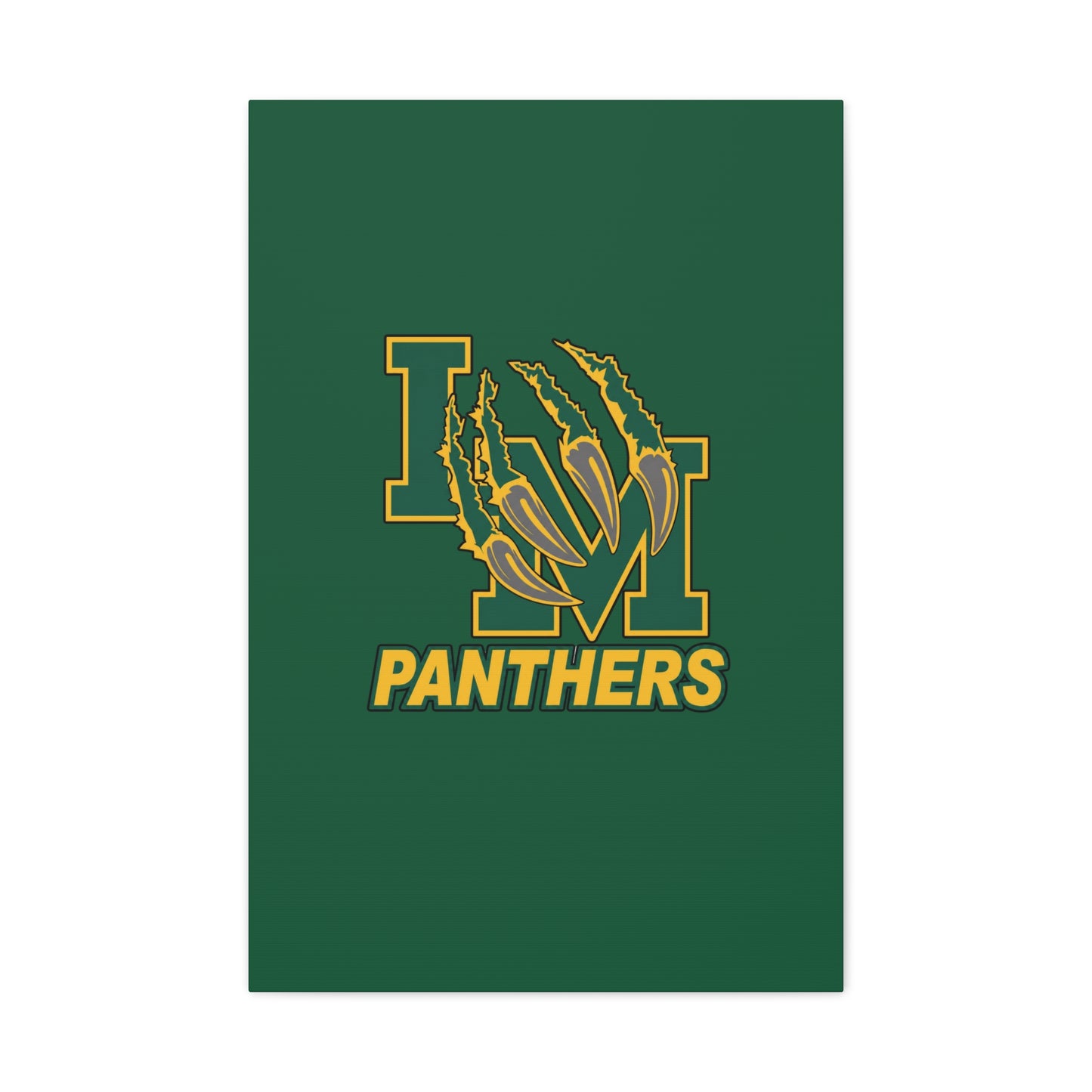 Panthers Logo Matte Stretched Canvas — Green & Gold Game Day Wall Art