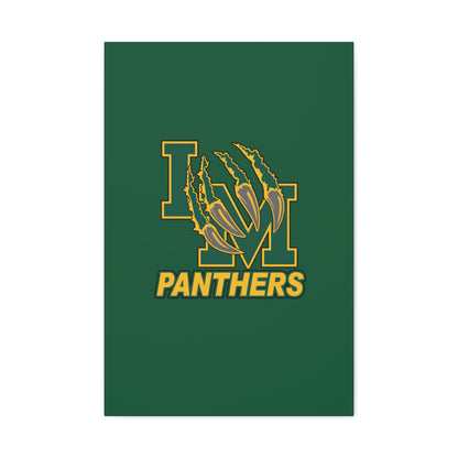 Panthers Logo Matte Stretched Canvas — Green & Gold Game Day Wall Art