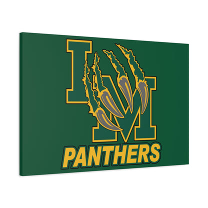Panthers Logo Matte Stretched Canvas — Green & Gold Game Day Wall Art