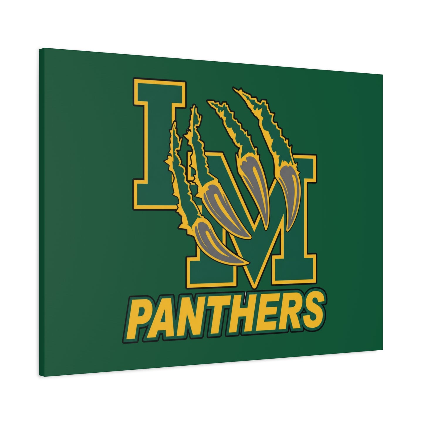 Panthers Logo Matte Stretched Canvas — Green & Gold Game Day Wall Art