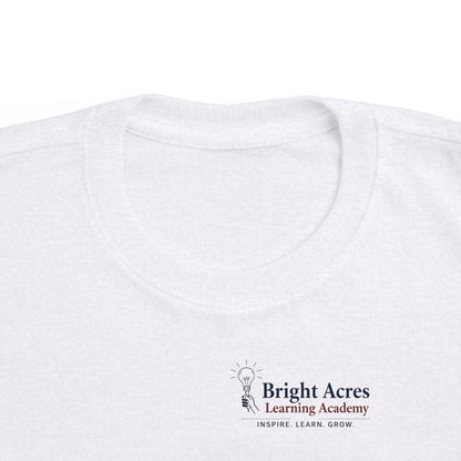 Bright Acres Little Minds Bright Futures Toddler Tee — Ash, chest logo detail
