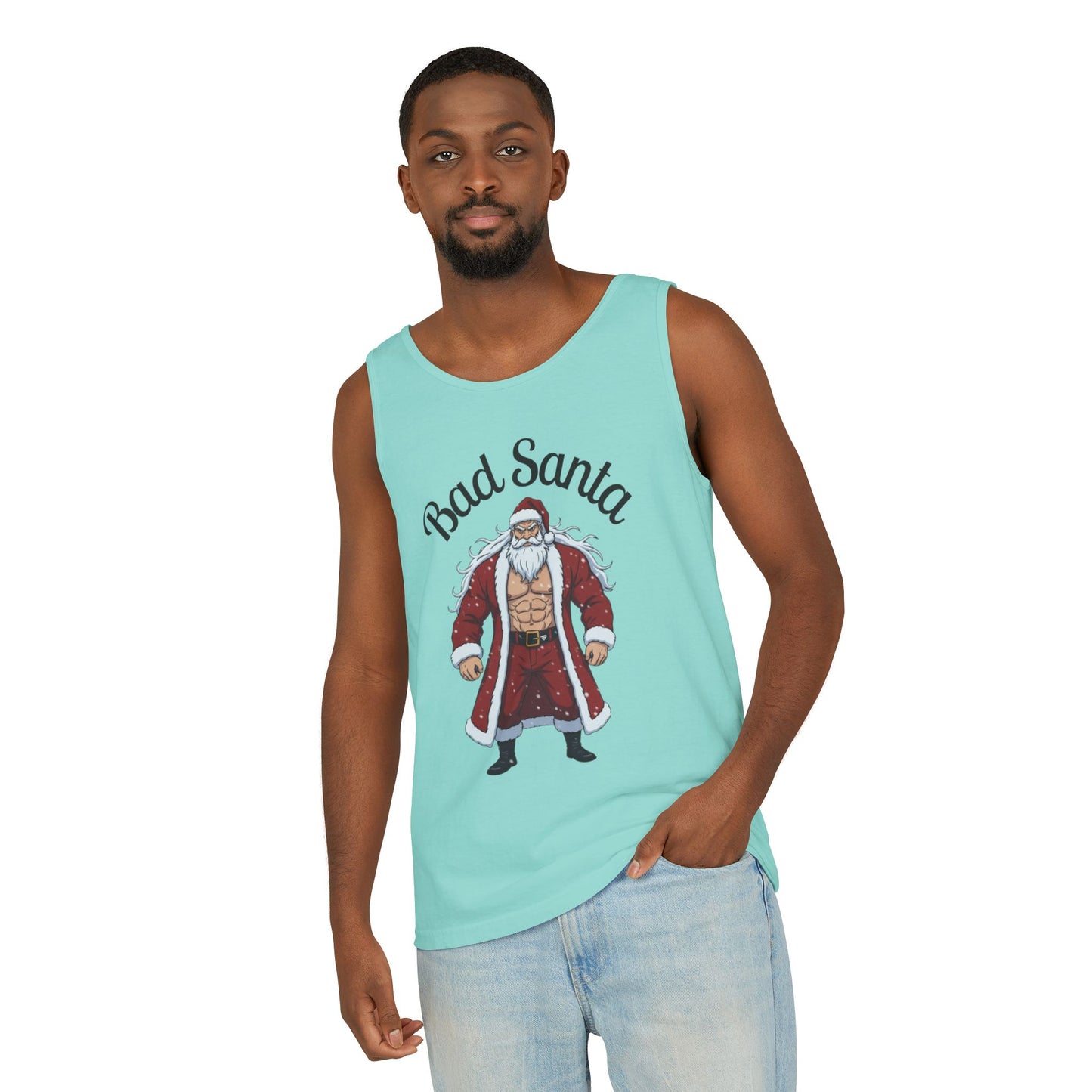 Bad Santa Workout Tank Top — Funny Christmas Gym Tank for Holiday Fitness