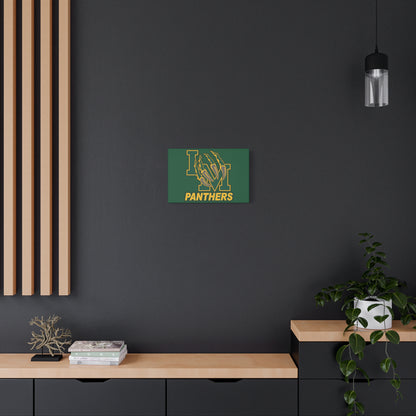 Panthers Logo Matte Stretched Canvas — Green & Gold Game Day Wall Art