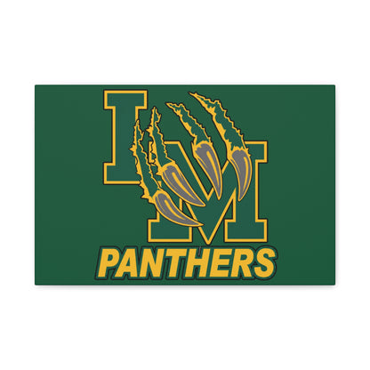 Panthers Logo Matte Stretched Canvas — Green & Gold Game Day Wall Art