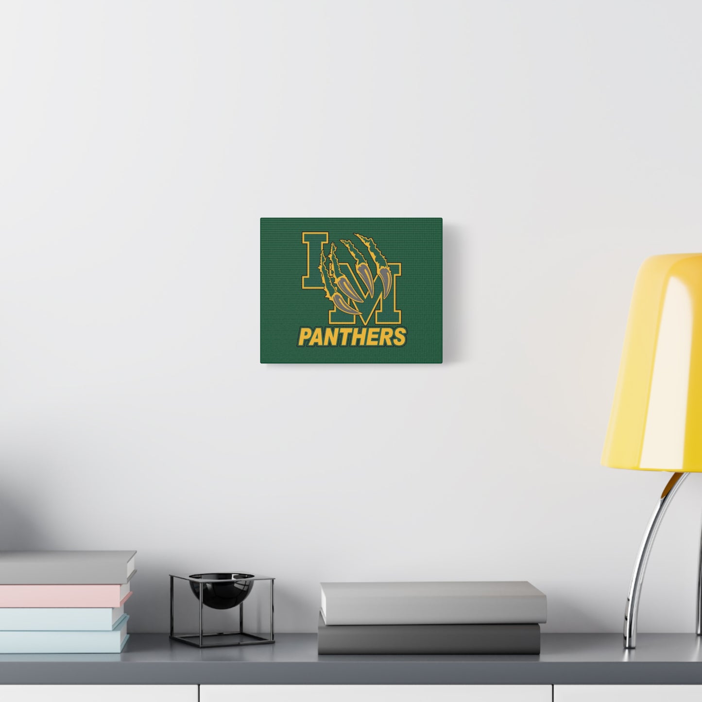 Panthers Logo Matte Stretched Canvas — Green & Gold Game Day Wall Art